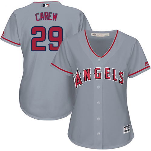 Angels #29 Rod Carew Grey Road Women's Stitched MLB Jersey